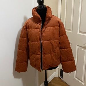 Collectionb New York Juniors’ Corduroy Cropped Puffer Winter Coat